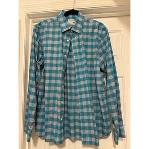 Old Navy Men’s  The Signature Button Up Shirt LG  Slim Fit Long Sleeve Green